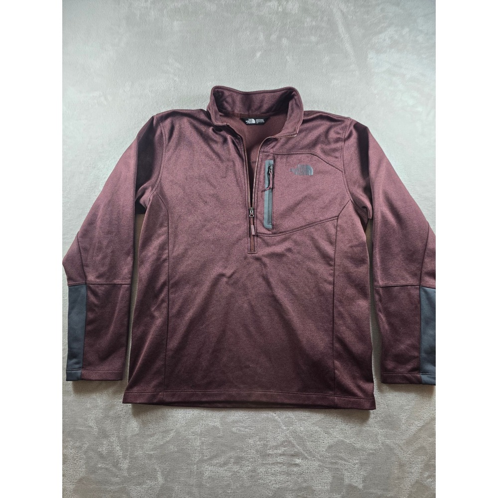 The North Face Quarter Zip Pullover Mens L Maroon Fleece Outdoor Hiking Gorpcore